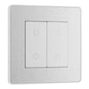 BG Evolve Brushed Steel 200W Double Secondary Touch Dimmer PCDBSTDS2W with 25mm Steel Back Box