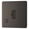BG Screwless Black Nickel 13A Flex Unswitched Fused Connection Unit FBN55 with 25mm Steel Back Box