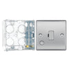 BG Nexus Brushed Steel 13A Unswitched Spur + Cable Outlet NBS55 with 35mm Steel Back Box