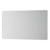 BG Evolve Brushed Steel 2 Gang Blank Plate PCDBS95W with 25mm Steel Back Box