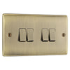 BG Nexus Antique Brass 4 Gang 20A 16AX 2 Way Light Switch NAB44 with 35mm Steel Back Box