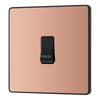 BG Evolve Polished Copper 10AX 1 Way Press Switch PCDCP14B with 35mm Steel Back Box