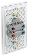 PCDBS72W Back - This Evolve Brushed Steel 45A double pole switch with indicator from British General is ideal for use with cookers and has a large mounting plate measuring 146mm high x 86mm wide. 