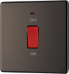 FBN74 Front - This 45A double pole switch with indicator from British General is ideal for use with cookers and ovens.