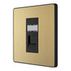 BG Evolve Satin Brass RJ45 Cat6 Single Data Outlet PCDSBRJ451B with 35mm Steel Back Box