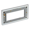 BG Screwless Black Nickel Double 4 Gang Brush Cable Wall Plate TV Black