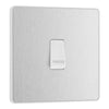 BG Evolve Brushed Steel 10AX 1 Way Press Switch PCDBS14W with 25mm Steel Back Box