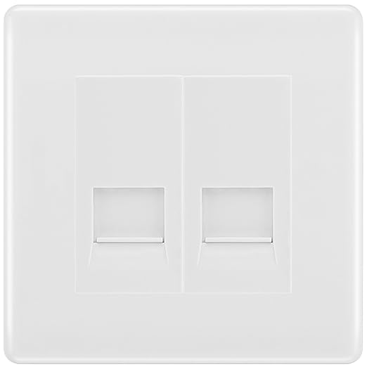 BG White Moulded Double RJ11 Telephone Socket NWMRJ112 - White Insert