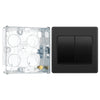 BG Evolve Black Chrome 2G Wide Rocker Light Switch PCDBC42WB with 25mm Steel Back Box