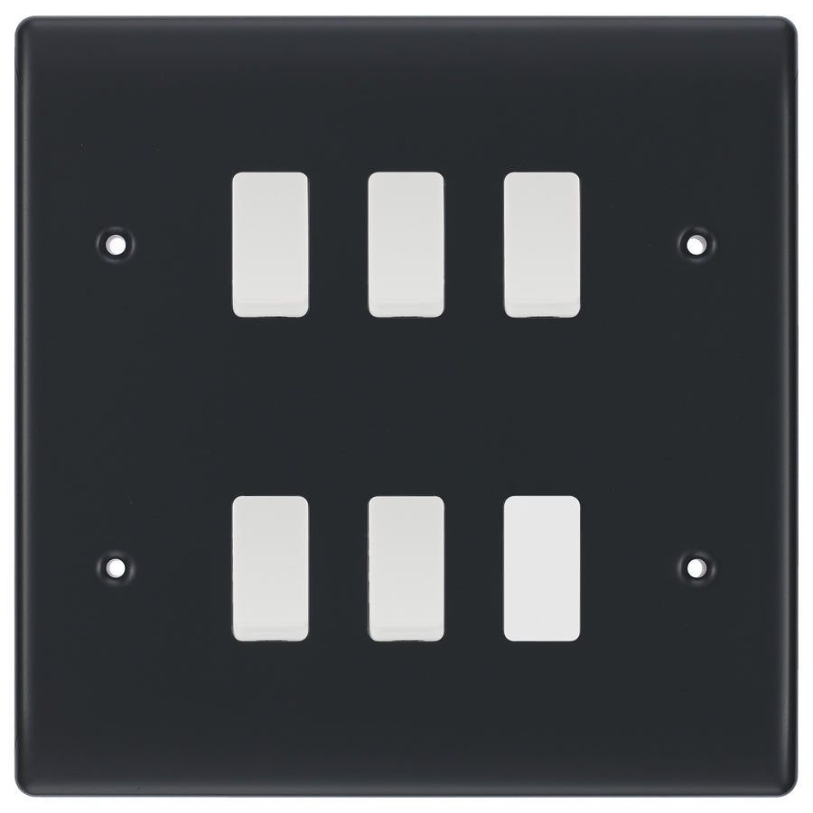 BG Part M 5 Gang Light Switch Custom Grid with Back Box Included