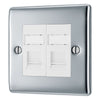BG Nexus Polished Chrome 2 Gang RJ45 Double Data Outlet NPCRJ452 with 35mm Steel Back Box