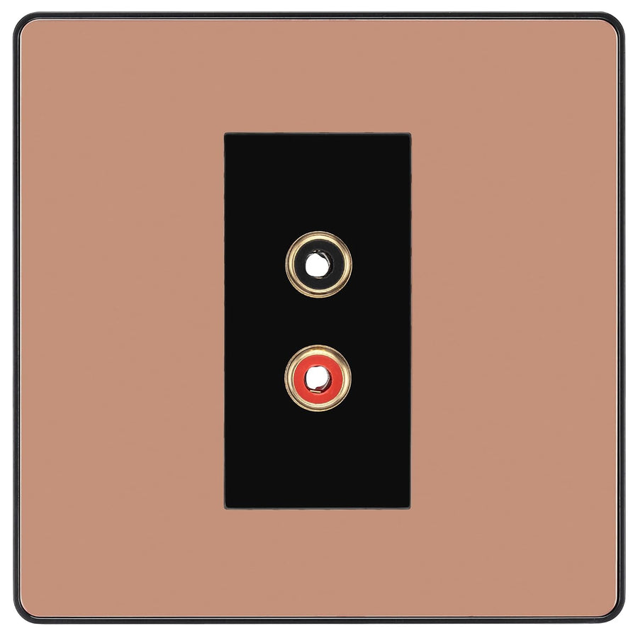 BG Evolve Polished Copper Euro Module RCA X 2 Outlet PCDCPRCA2B