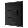 BG Nexus Matt Black 10A Triple Pole Fan Isolator Switch NFB15 with 25mm Steel Back Box