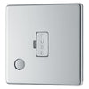 BG Screwless Polished Chrome 13A Unswitched Spur + Cable Outlet FPC55 with 35mm Steel Back Box