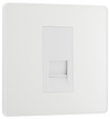 BG PCDCLBTS1W Pearlescent White Evolve 1 Gang Secondary Telephone Outlet - White Insert