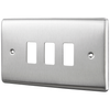 BG Nexus GNBS3 Grid Brushed Steel 3 Gang Front Plate