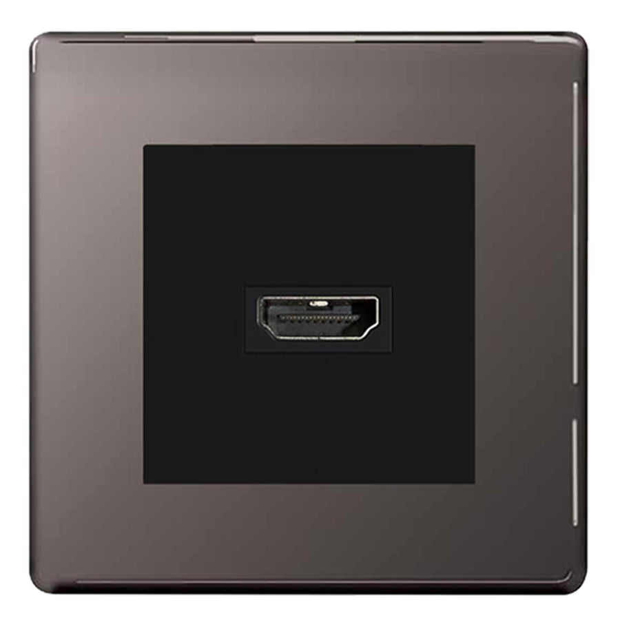 BG Nexus Screwless Black Nickel HDMI Socket Black insert