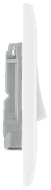 BG 849 Moulded Round Edge | White | 10A Single Architrave Press Switch