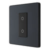 BG Evolve Matt Grey Single Secondary Touch Dimmer Switch PCDMGTDS1B with 35mm Steel Back Box
