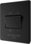 BG Nexus Flatplate Screwless Matt Black Fan Isolator Switch Triple Pole FFB15