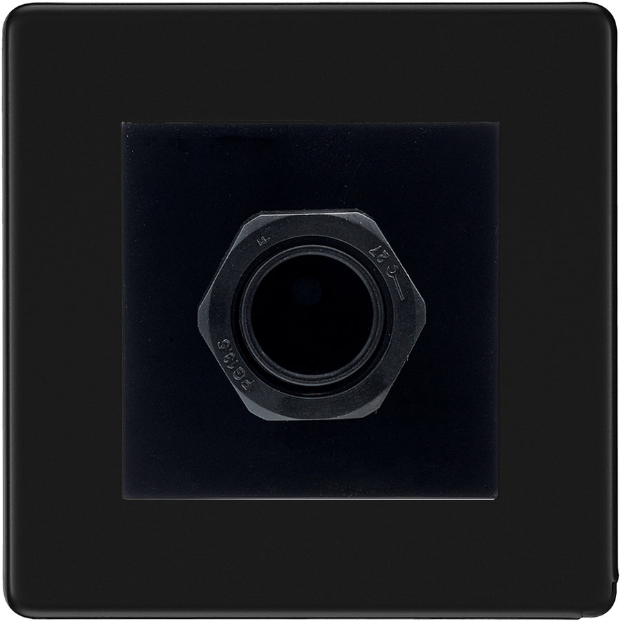 BG Screwless Matt Black 45A Flex Outlet Euro Module | Black Insert