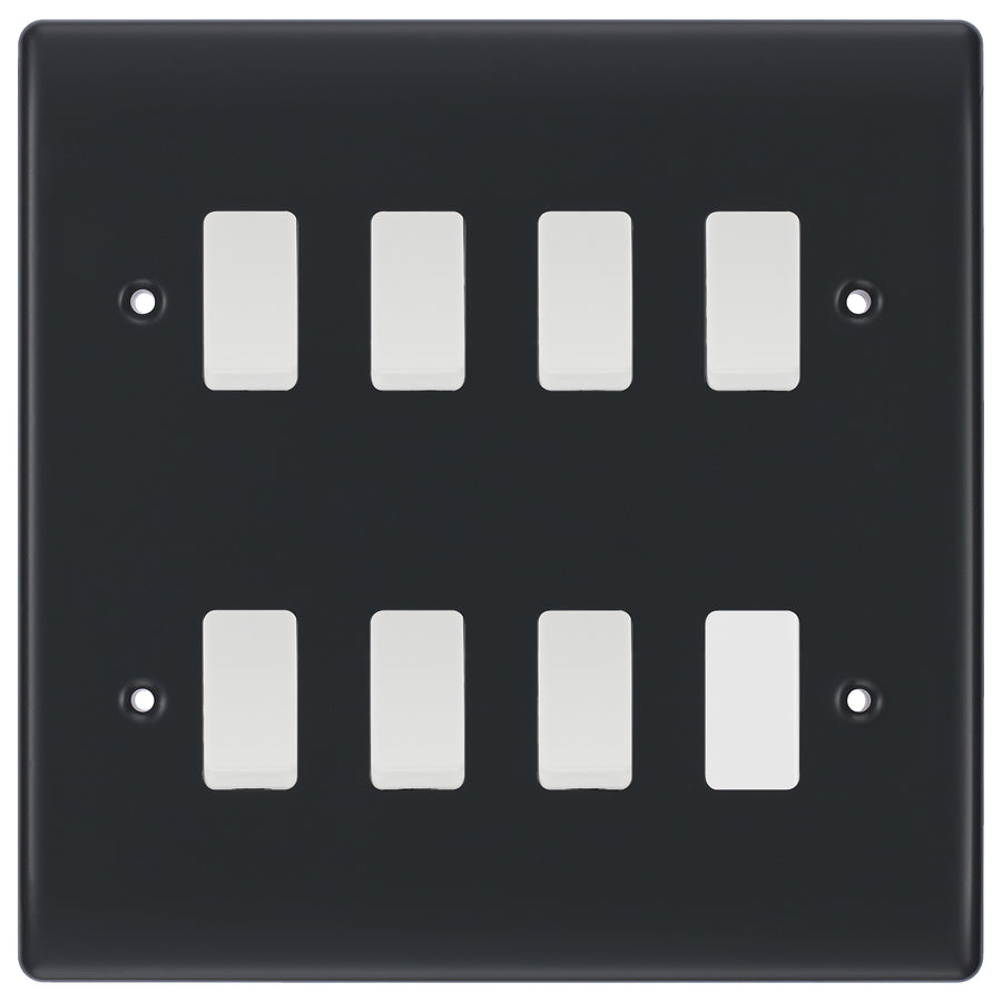 BG Part M 7 Gang Light Switch Custom Grid with Back Box Included