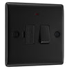 BG Nexus Matt Black 13A Neon Switched Fused Spur Unit NFB52 with 25mm Steel Back Box