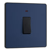 BG Evolve Matt Blue 20A Double Pole Switch with Neon PCDDB31B with 35mm Steel Back Box