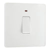 BG Evolve Pearlescent White 20A Double Pole Switch with Neon PCDCL31W and 35mm Steel Back Box