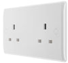 BG 824 Moulded Round Edge | White | 2 Gang 13A Unswitched Socket