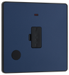 PCDDB54B Front -This Evolve Matt Blue 13A fused and unswitched connection unit from British General provides an outlet from the mains containing the fuse, ideal for spur circuits and hardwired appliances.