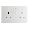 BG Electrical 13A 1 Pole Neon Switched Socket White & 50mm Pattress Back Box