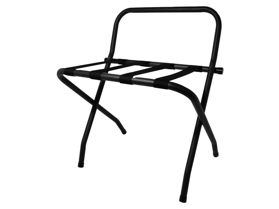 Corby Ashton Metal Luggage Rack in Black with Back