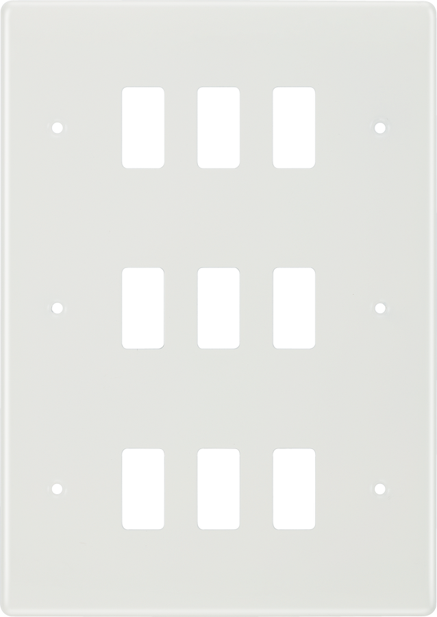BG R89 Nexus Grid | White | Moulded 9 Module Front Plate