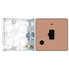 BG Evolve Polished Copper 13A Flex Outlet Neon Unswitched Fused Connection Unit PCDCP54B with 25mm Steel Back Box