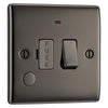 BG Nexus Black Nickel 13A Switched Spur with Neon & Flex Outlet NBN53 and 25mm Steel Back Box