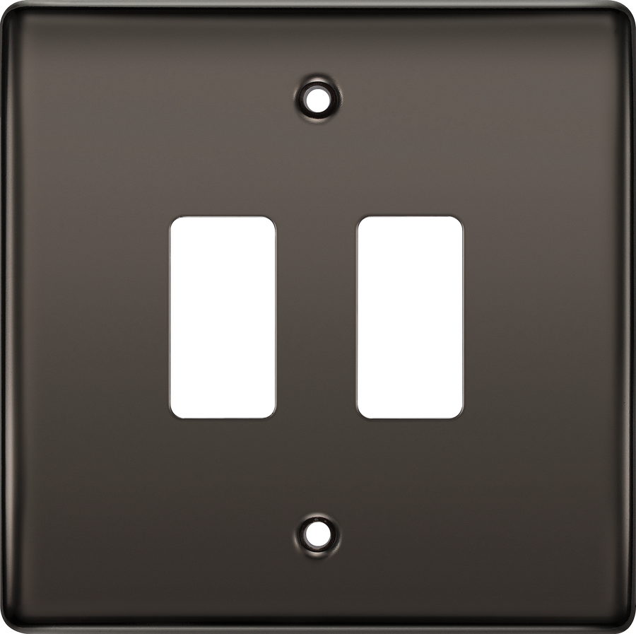 BG Electrical RNBN2 Nexus Grid Black Nickel Front Plate 2 Module