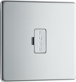 BG Electrical FPC54 Nexus Screwless Flat-Plate Unswitched Fused Connection Spur Unit Polished Chrome 13A