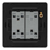 BG Evolve Matt Black 2 Way Triple Edge to Edge Rocker Switch PCDMB43EB with 35mm Steel Back Box