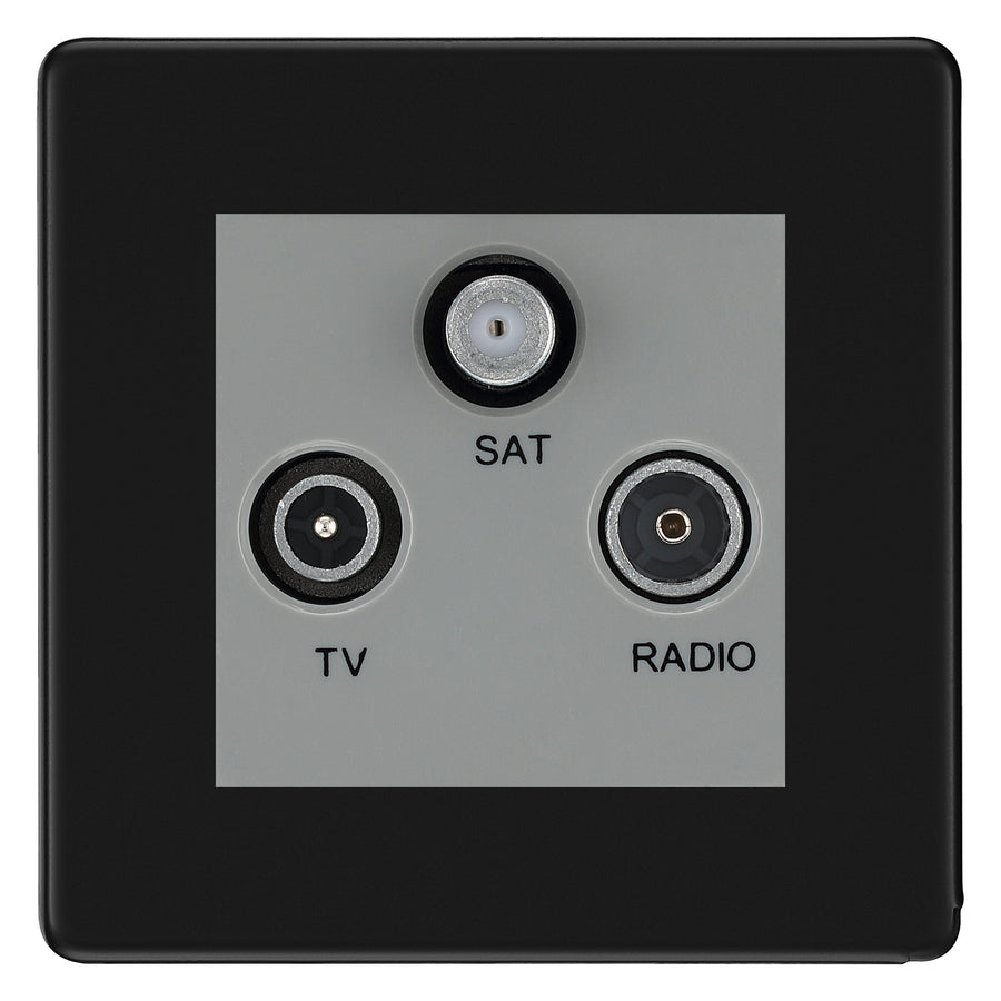 BG Nexus Screwless Matt Black TV/FM/SAT Socket FFB67G