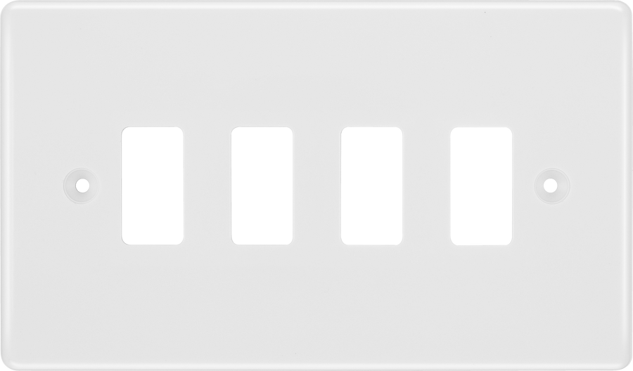 BG R84 Nexus Grid | White | Moulded 4 Module Front Plate