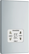 FPC20W Front - This dual voltage shaver socket from British General is suitable for use with 240V and 115V shavers and electric toothbrushes.