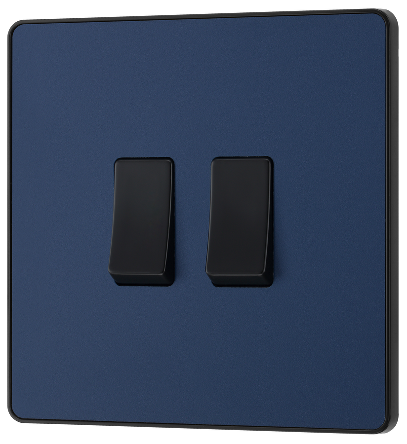 BG PCDDB42B Matt Blue Evolve 2 Gang 20A 16AX 2 Way Light ...– The ...