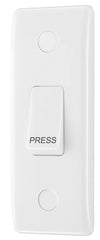 BG 849 Moulded Round Edge | White | 10A Single Architrave Press Switch