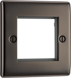BG Electrical NBNEMS2 Euro Module Nexus Metal 2 Module Square Front Plate Black Nickel