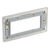 BG Screwless Brushed Steel Satin Double 4 Gang Brush Cable Wall Plate TV Black