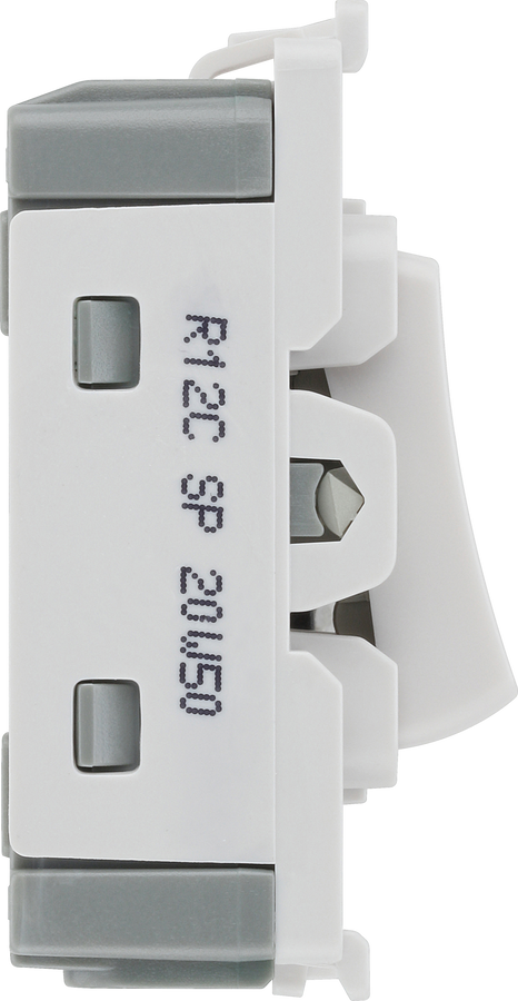 BG R12C Nexus Grid White 20A 20AX 2 Way 1 Pole Centre-Off Switch Module