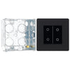 BG Evolve Matt Black Double Master Touch Dimmer Switch PCDMBTDM2B with 35mm Steel Back Box