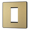 BG Evolve Satin Brass 20AX 2 Way Emergency Lighting Test Key Switch - Key Included - Black Insert