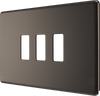 BG RFBN3 Nexus Screwless Grid Black Nickel 3 Module Front Plate